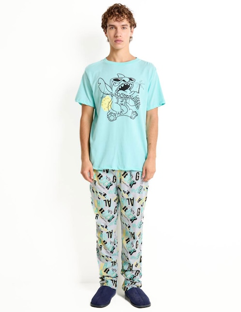 Stitch Pijama Hombre Pantalones Conjunto Pijama Disney Dtr Stitch