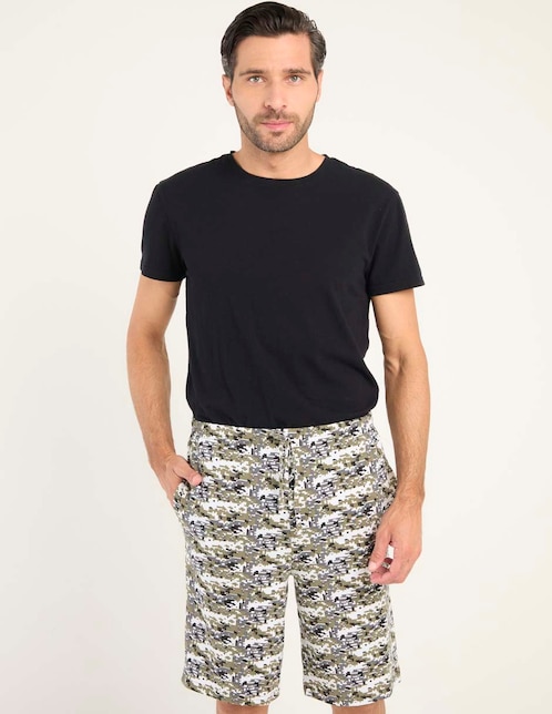 Pijama Short Weekend estampado camuflaje para hombre