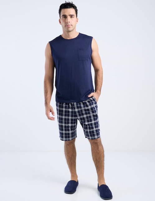PIJAMA WEEKEND CABALLE, M, AZUL MARINO