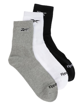 Set de calceta transpirable Reebok de algodón para hombre 3 pares