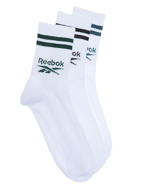 Set de calceta transpirable Reebok de algodón para hombre 3 pares