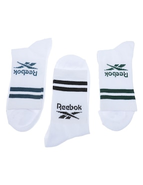 Set de calceta transpirable Reebok de algodón para hombre 3 pares