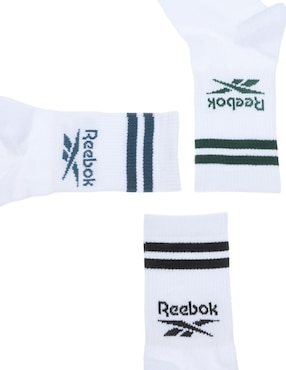 Set de calceta transpirable Reebok de algodón para hombre 3 pares
