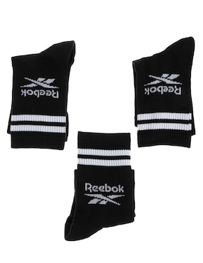 Set de calceta transpirable Reebok de algodón para hombre 3 pares