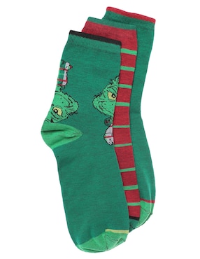 Calceta The Grinch De Algodón Para Hombre 3 Pares