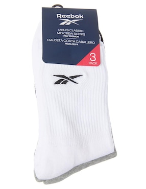 Set de calceta comfort Reebok de algodón para hombre 3 pares