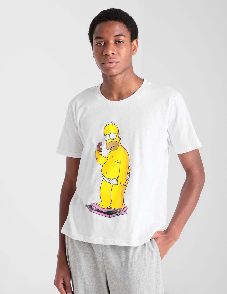 Playera pijama The Simpson algodón estampado Homero | Suburbia.com.mx