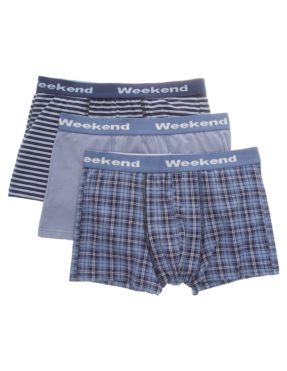Set B—xer Trunk De Algod—n Para Hombre 3 Piezas 8