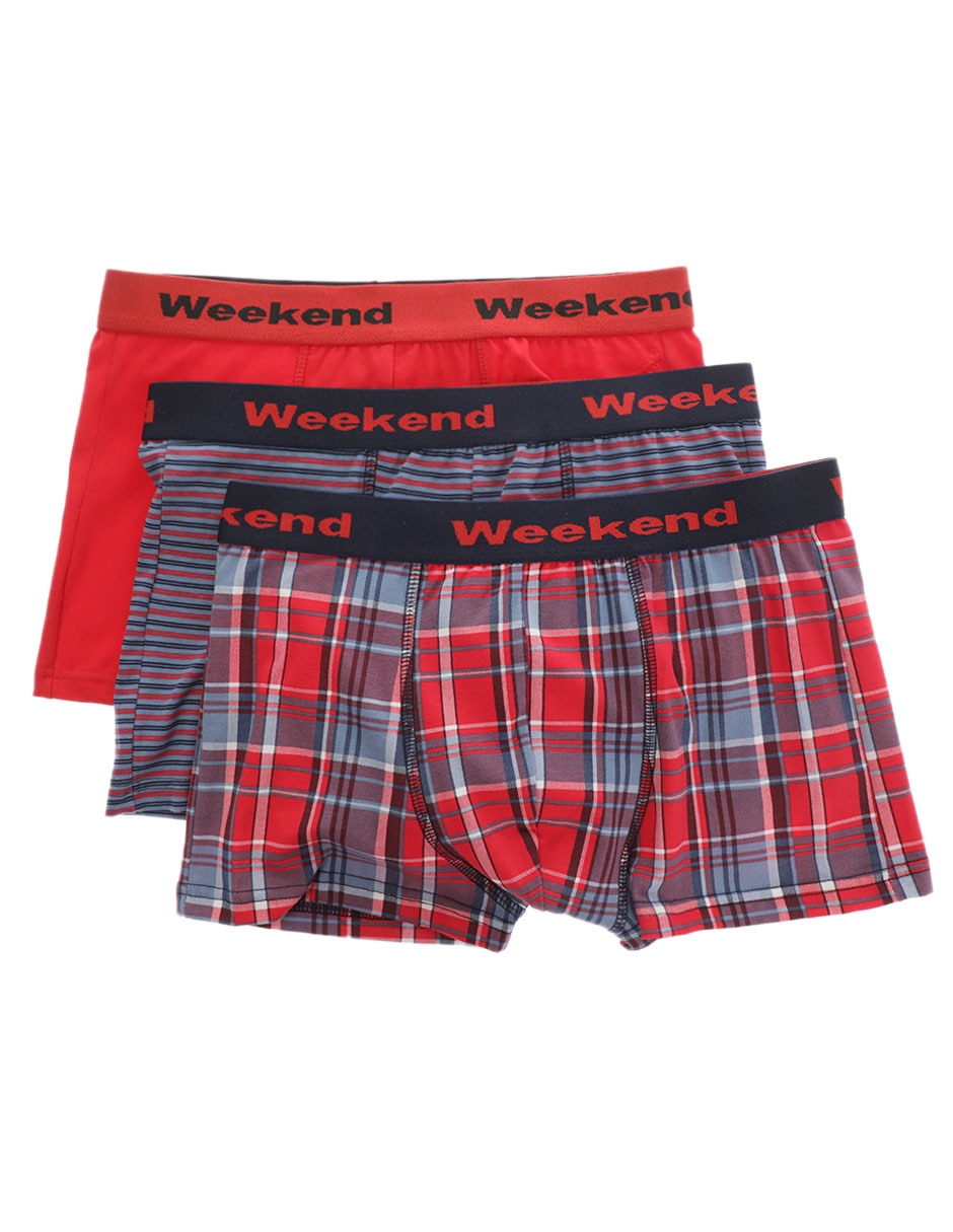 Set B—xer Trunk Weekend De Algod—n Para Hombre 3 Piezas