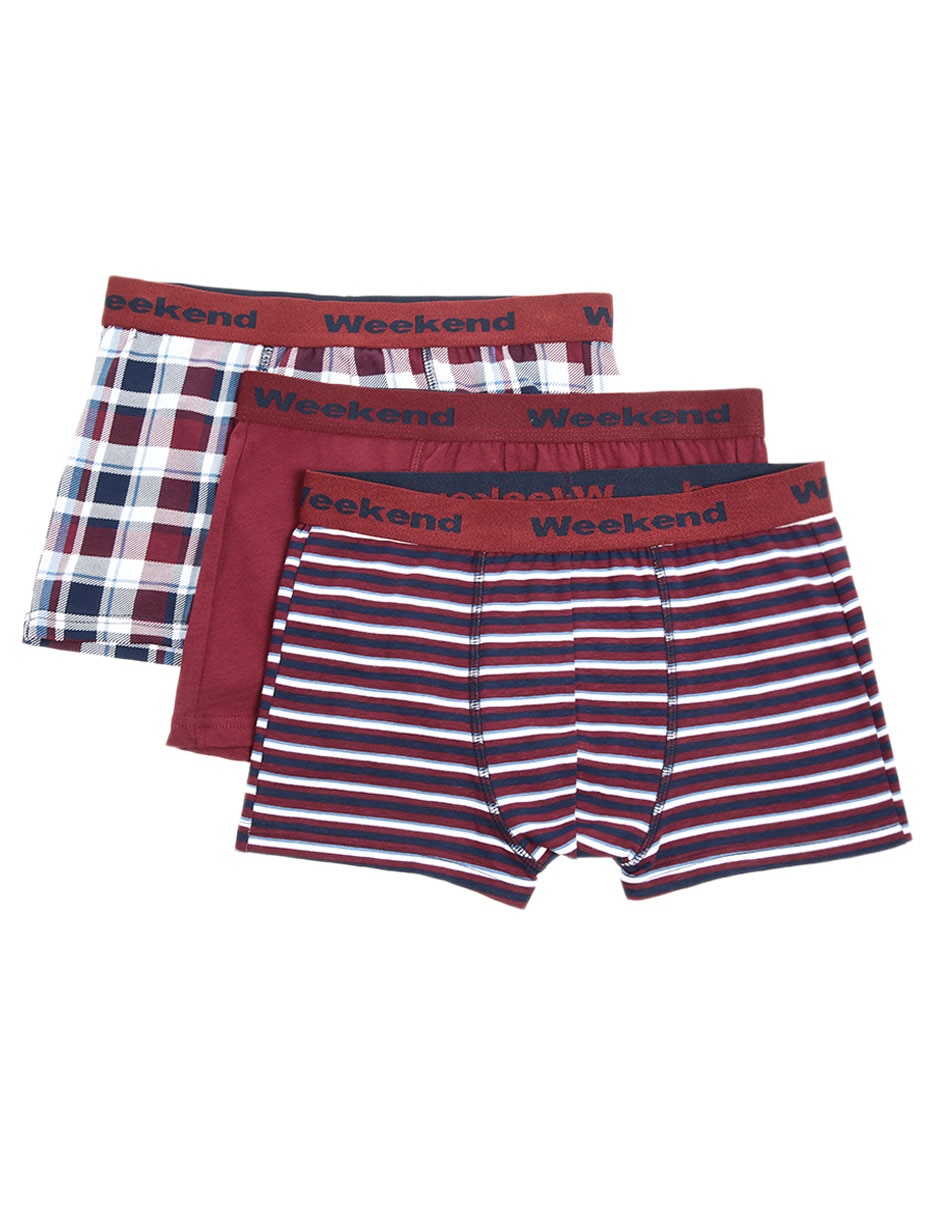 Bóxer trunk de algodón para hombre 3 piezas 8