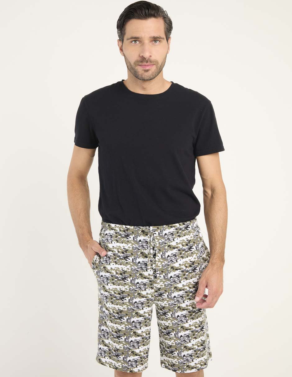 Pijama Short estampado camuflaje para hombre