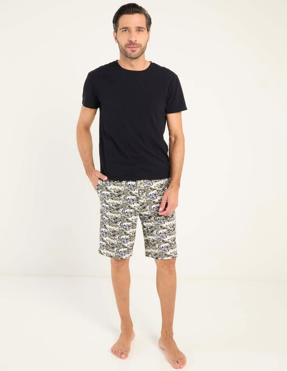 Pijama Short estampado camuflaje para hombre 3