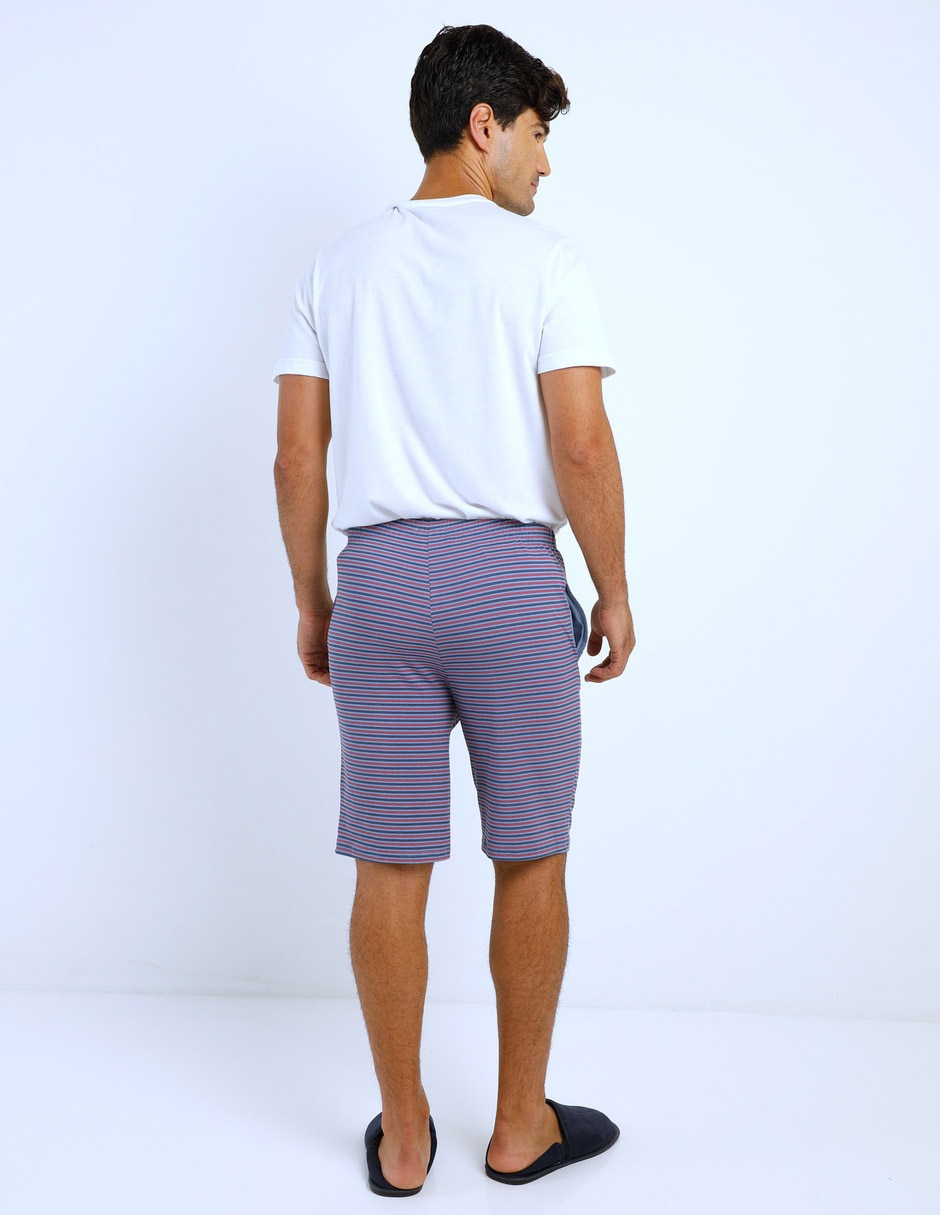 Short pijama estampado a rayas para hombre 2