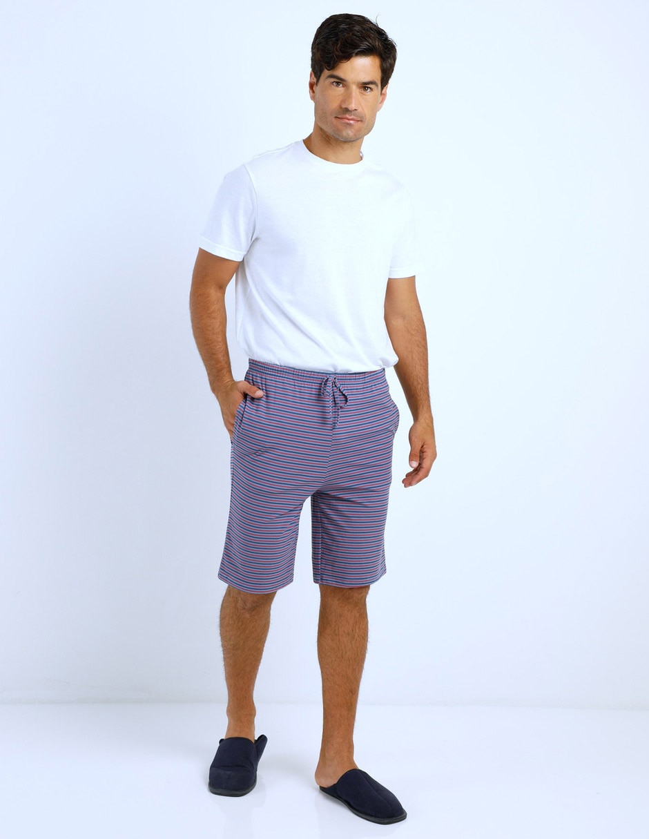 Short pijama estampado a rayas para hombre 3