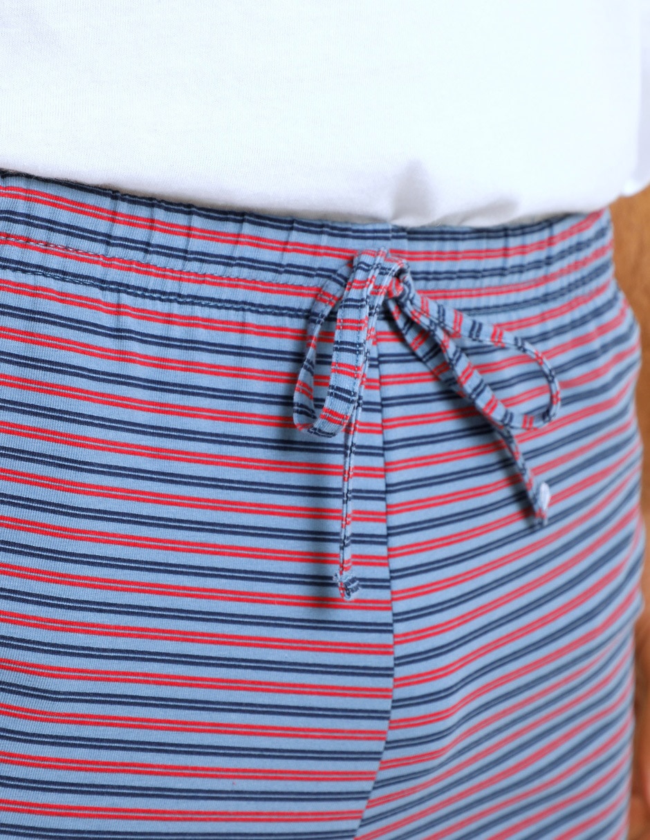 Short pijama estampado a rayas para hombre 4
