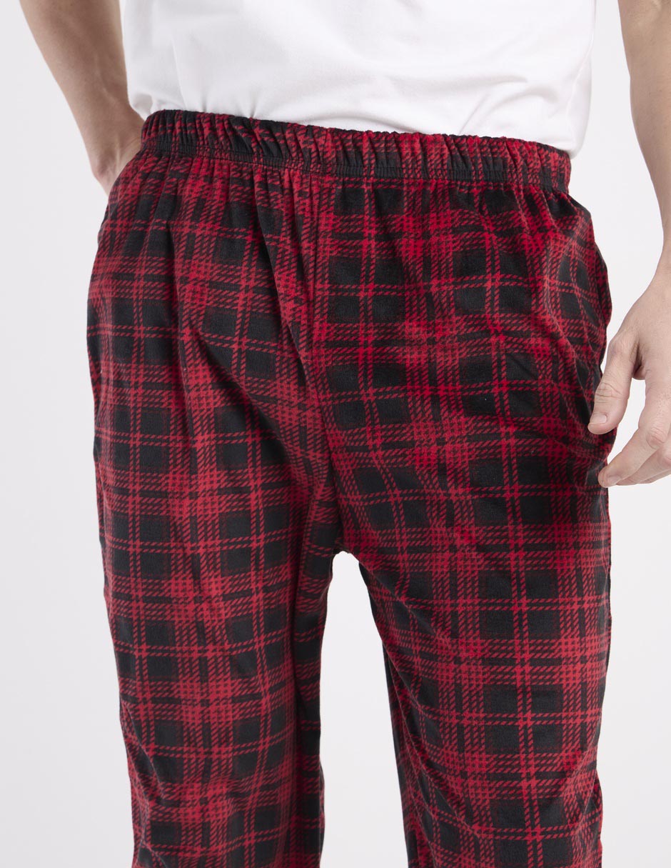 Pantalón pijama estampado escocés para hombre 4