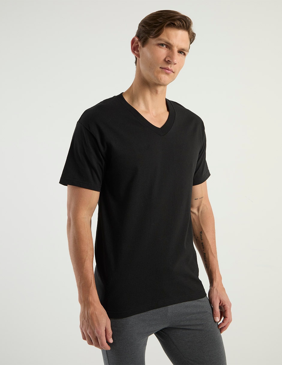 Set playera cuello V para hombre Set playera cuello V para hombre